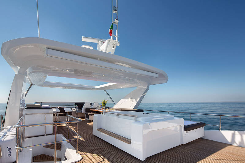 Der hintere Teil der Flybridge
