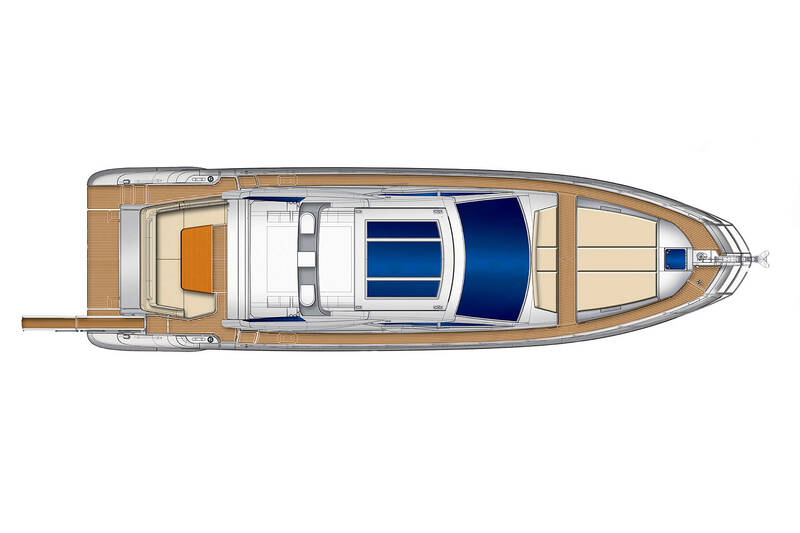 Der Plan von oben (Hard-Top geschlossen) Azimut 55S